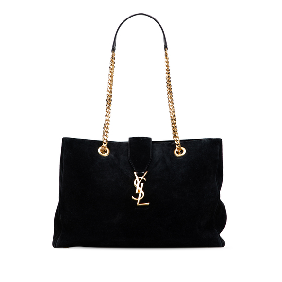 Pre-Loved Saint Laurent Suede Monogram Cassandre Shopper Tote - Picture 1 of 11
